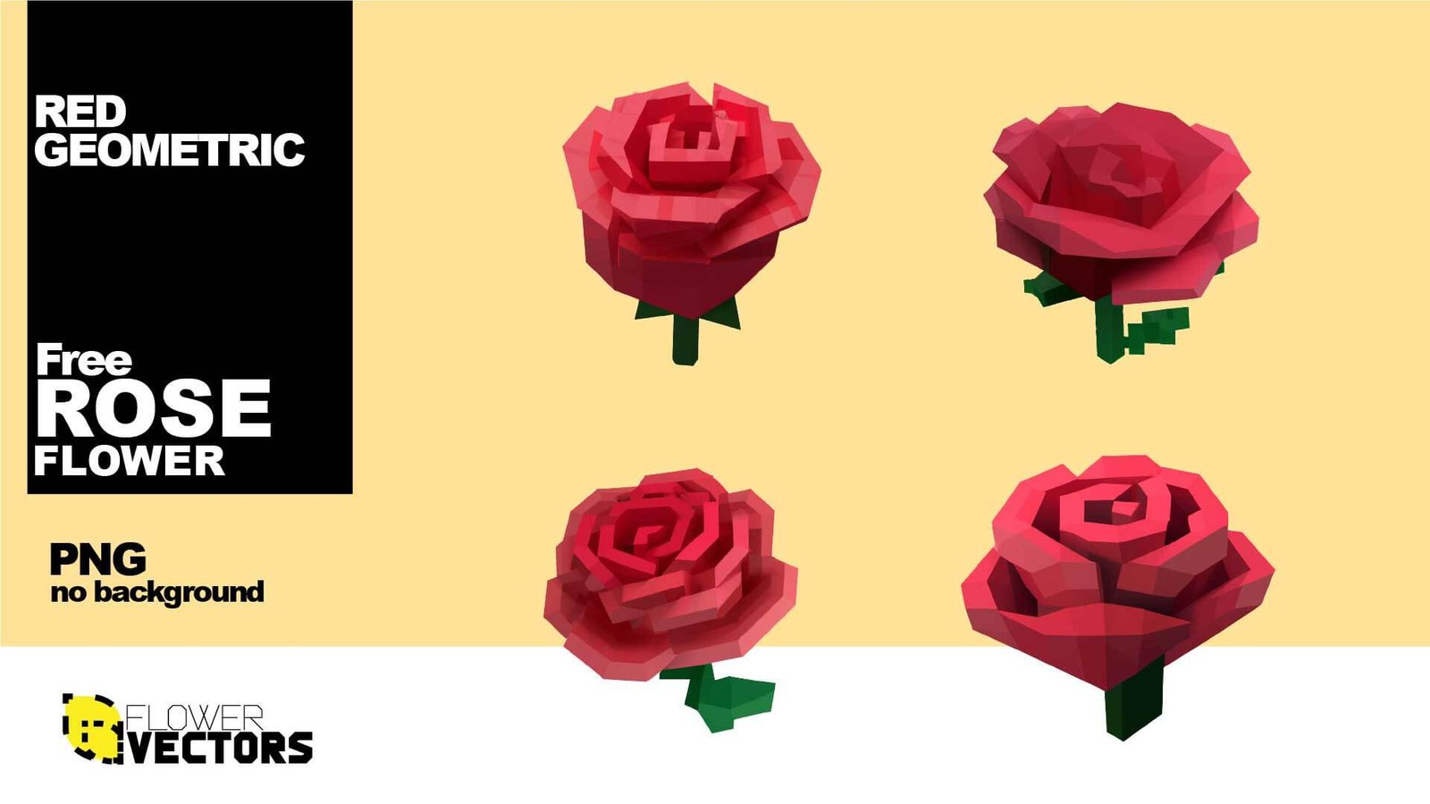 Geometric rose images in PNG transparent no background pink, red colors